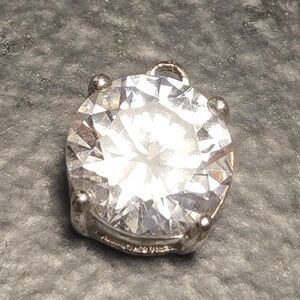 Clear white CZ Sterling Silver 925 Pendant